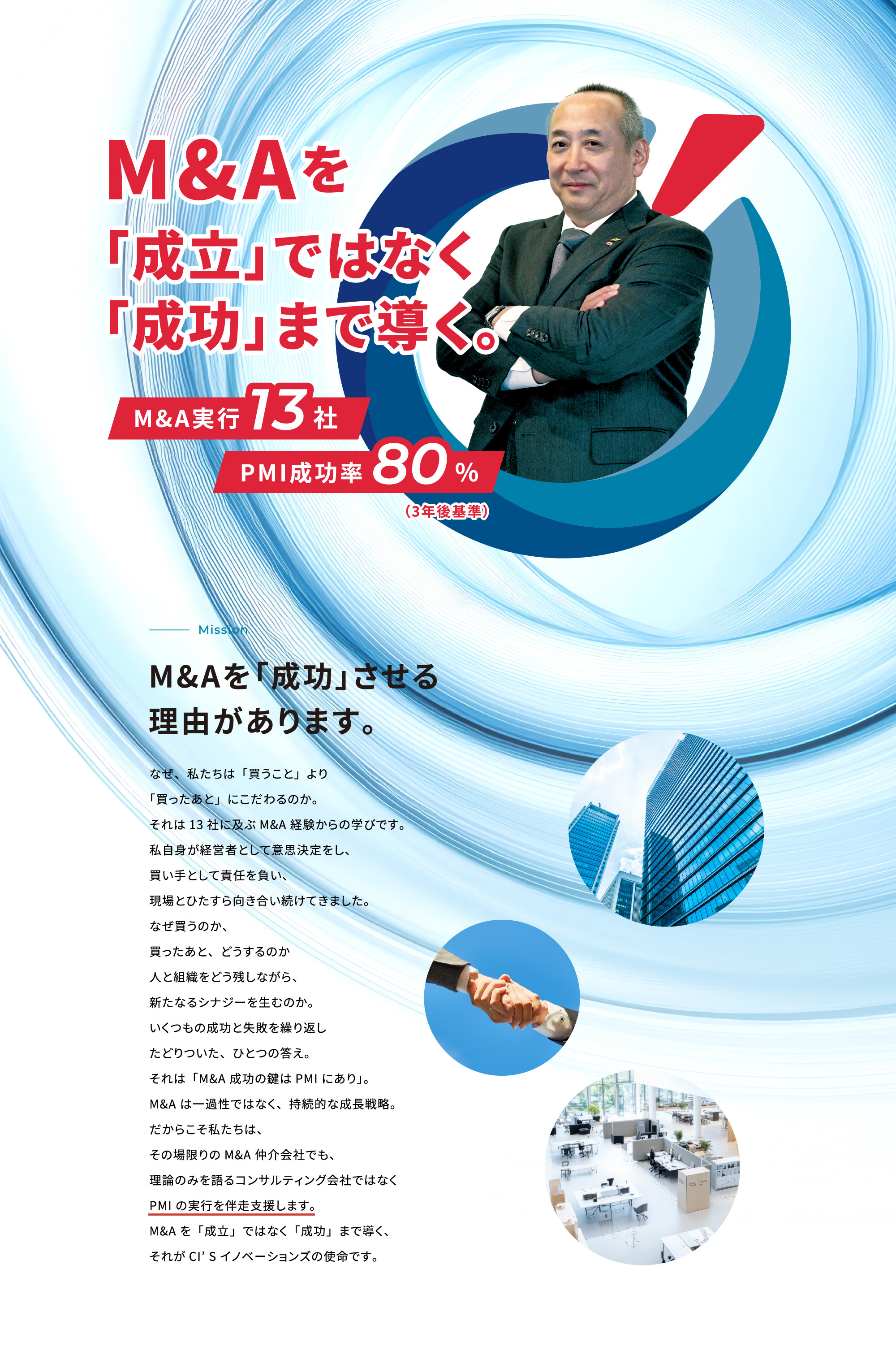 M&Aを「成立」ではなく「成功」まで導く。